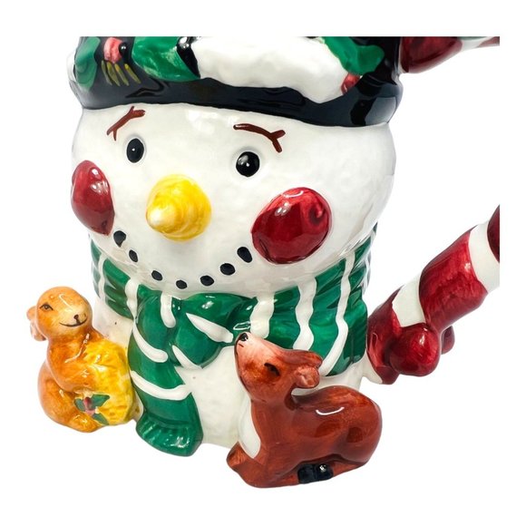 ‘Tis The Season 16 oz Snowman Mug Cup Rabbit Deer Candy Cane Handle Christmas - Picture 5 of 9